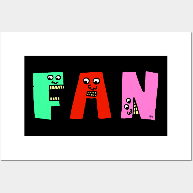 Cute Fan Motivational Text Illustrated Dancing Letters, Blue, Green, Pink for all people, who enjoy Creativity and are on the way to change their life. Are you Confident for Change? To inspire yourself and make an Impact. Wall Art by Olloway